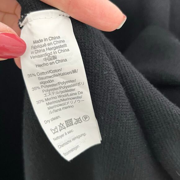 J. Crew Open Front Sweater Blazer Womens XS Black Merino Wool Classic Pockets - Picture 10 of 10